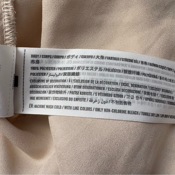 Abercrombie & Fitch Oversized Satin Blouse XS Beige Shirt - Picture 8 of 8